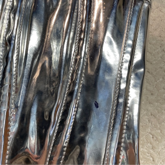 Top Drawer by Daisy Corsets Silver PVC Overbust Corset Rave Festival Large - Picture 6 of 10